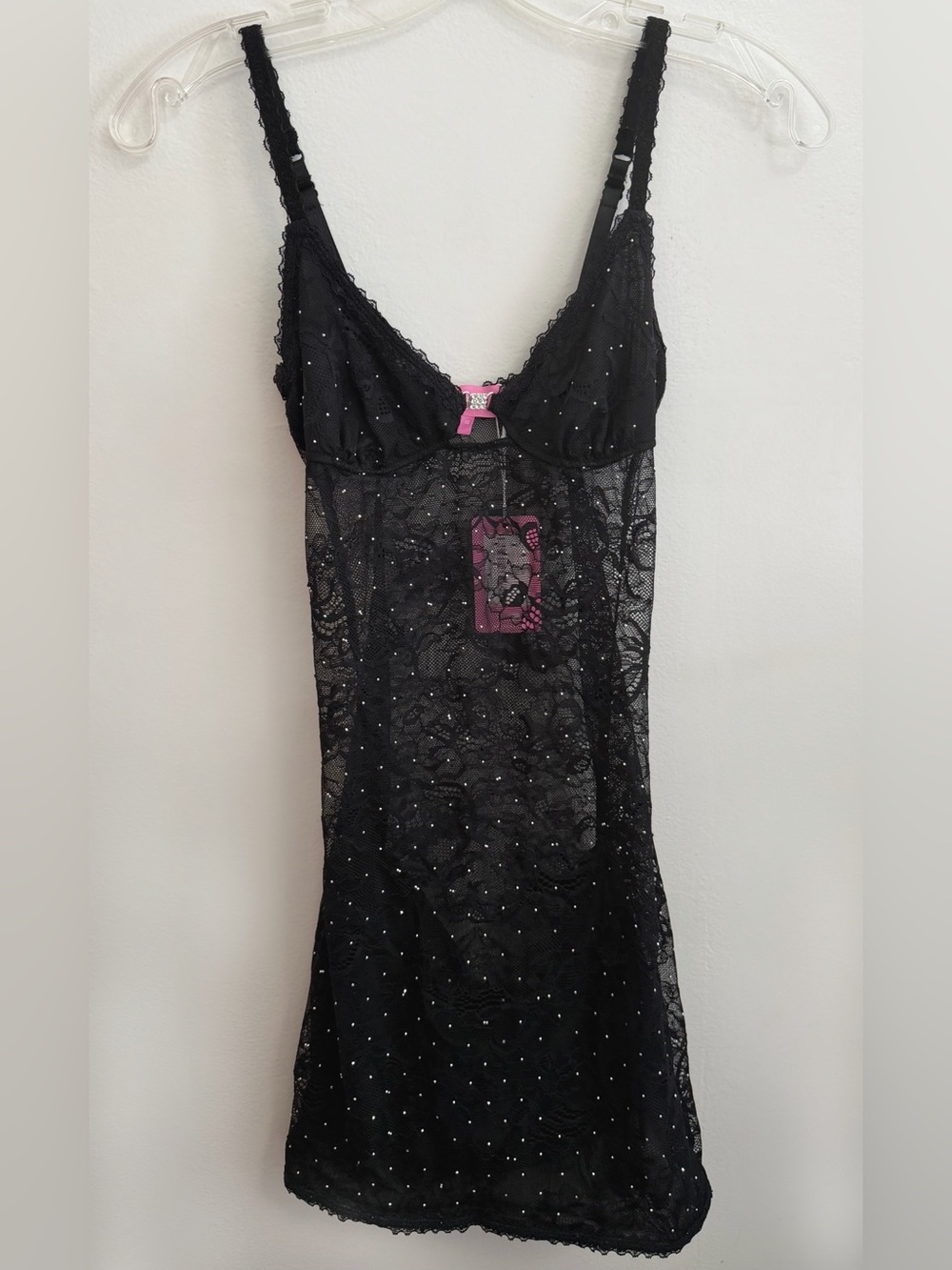 Edikted Sheer Lace Rhinestone Mini Dress - Picture 3 of 8